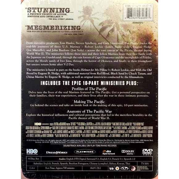 The Pacific NEW HBO Series DVD Set Collector's Tin with 6 Discs WWII History - Picture 2 of 2